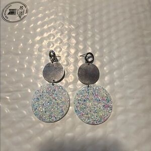 Silver And Blue Earrings